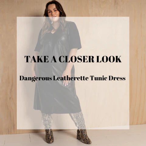 TAKE A CLOSER LOOK SERIES - Dangerous Leatherette Tunic Dress