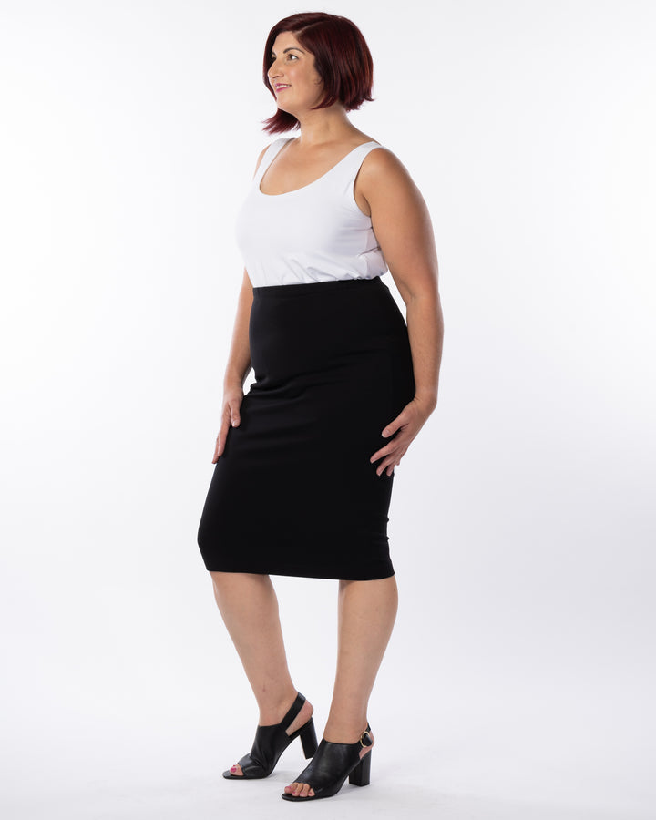 Pencil Me In Ponte Skirt - Black