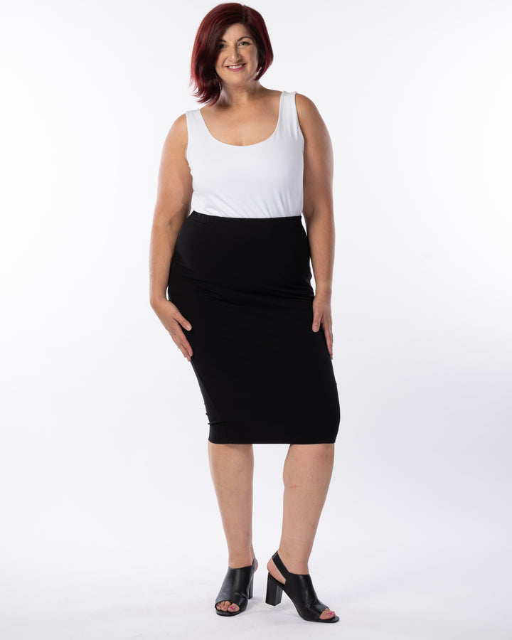 Pencil Me In Ponte Skirt - Black