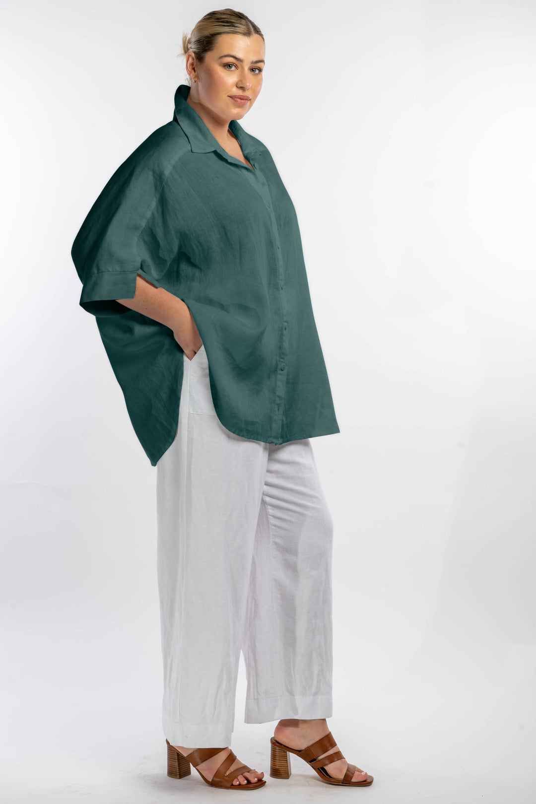 Come Together Oversized Shirt - Teal  - STOCK AVAILABLE - SIZE XS (12/14)