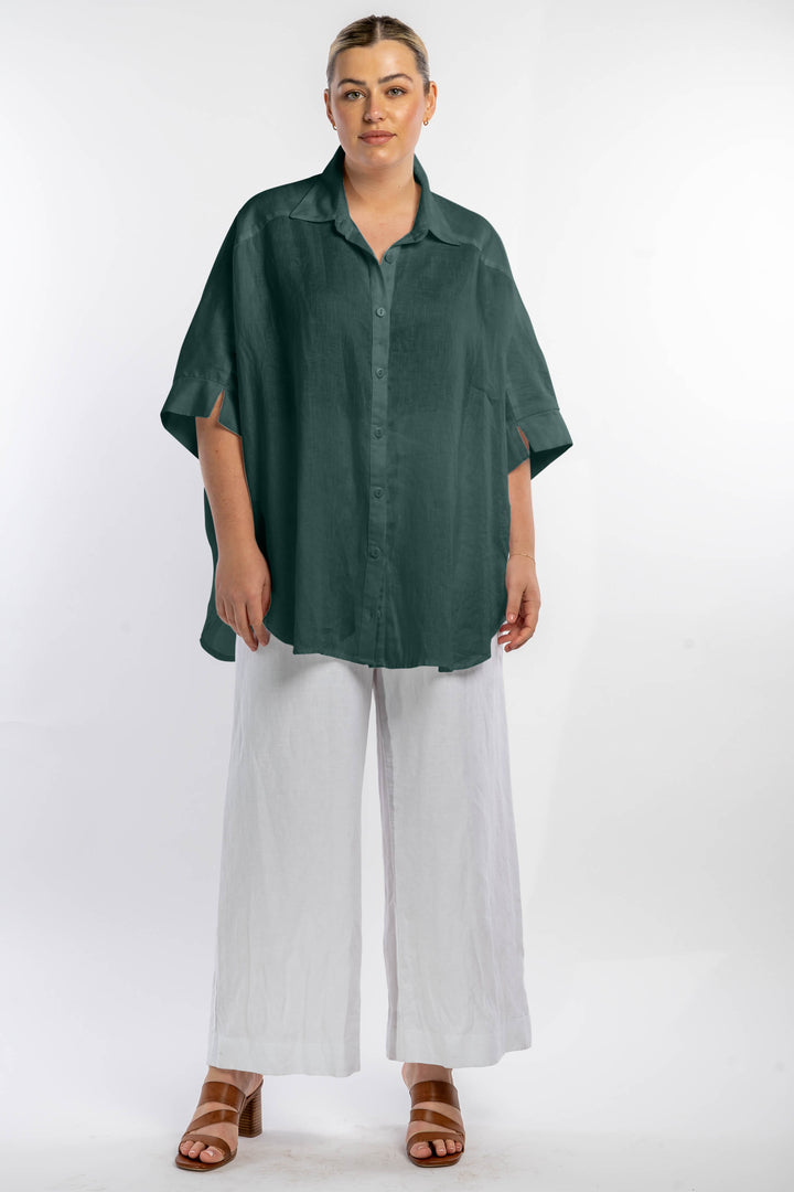 Come Together Oversized Shirt - Teal  - STOCK AVAILABLE - SIZE XS (12/14)