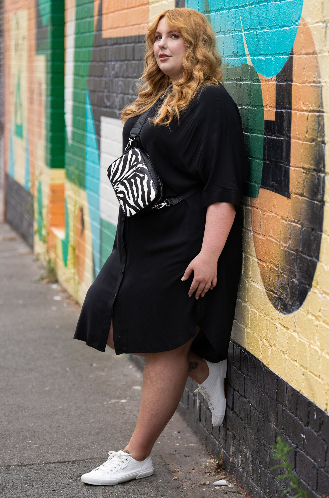 I'm So Excited Oversized Dress - Black