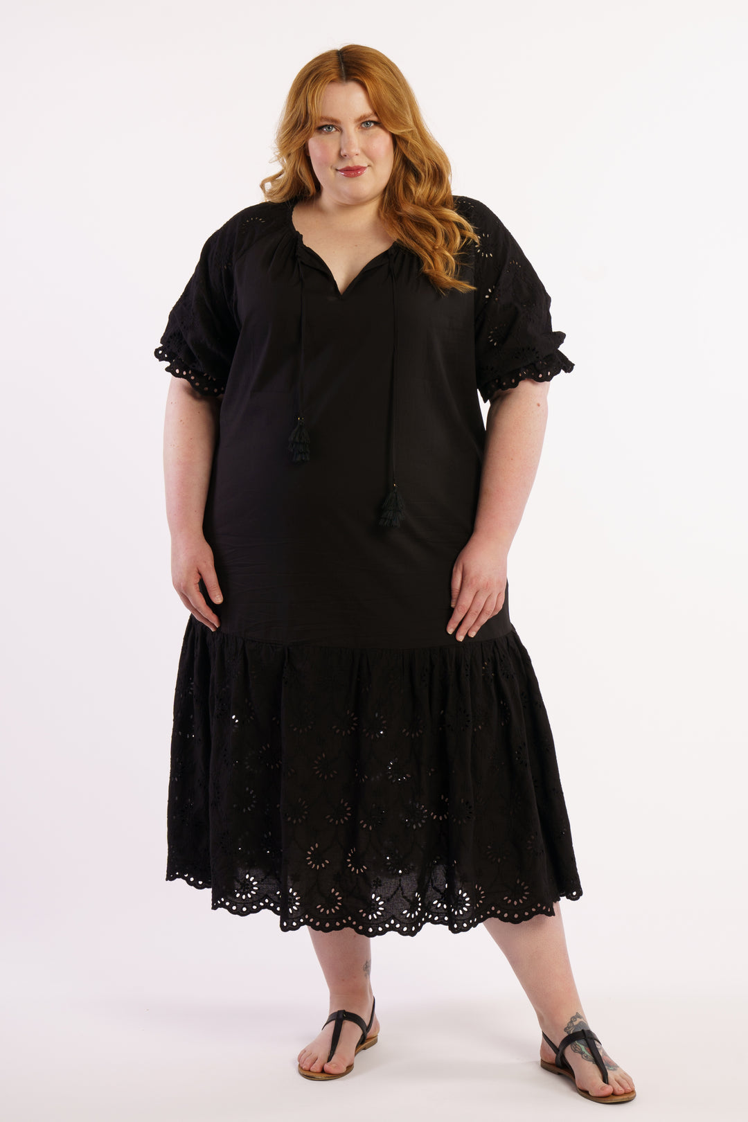 Summer Breeze Broidery Dress - Black - STOCK AVAILABLE -  S (14/16)