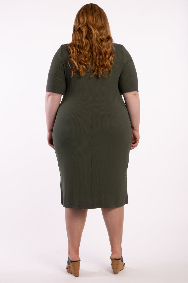 Good As Hell Rib Dress - Khaki