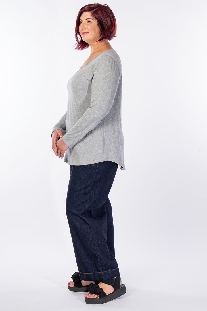 The One I Love Long Sleeve Tee - Grey Marle - LAST ONES - Size XSmall (12/14)