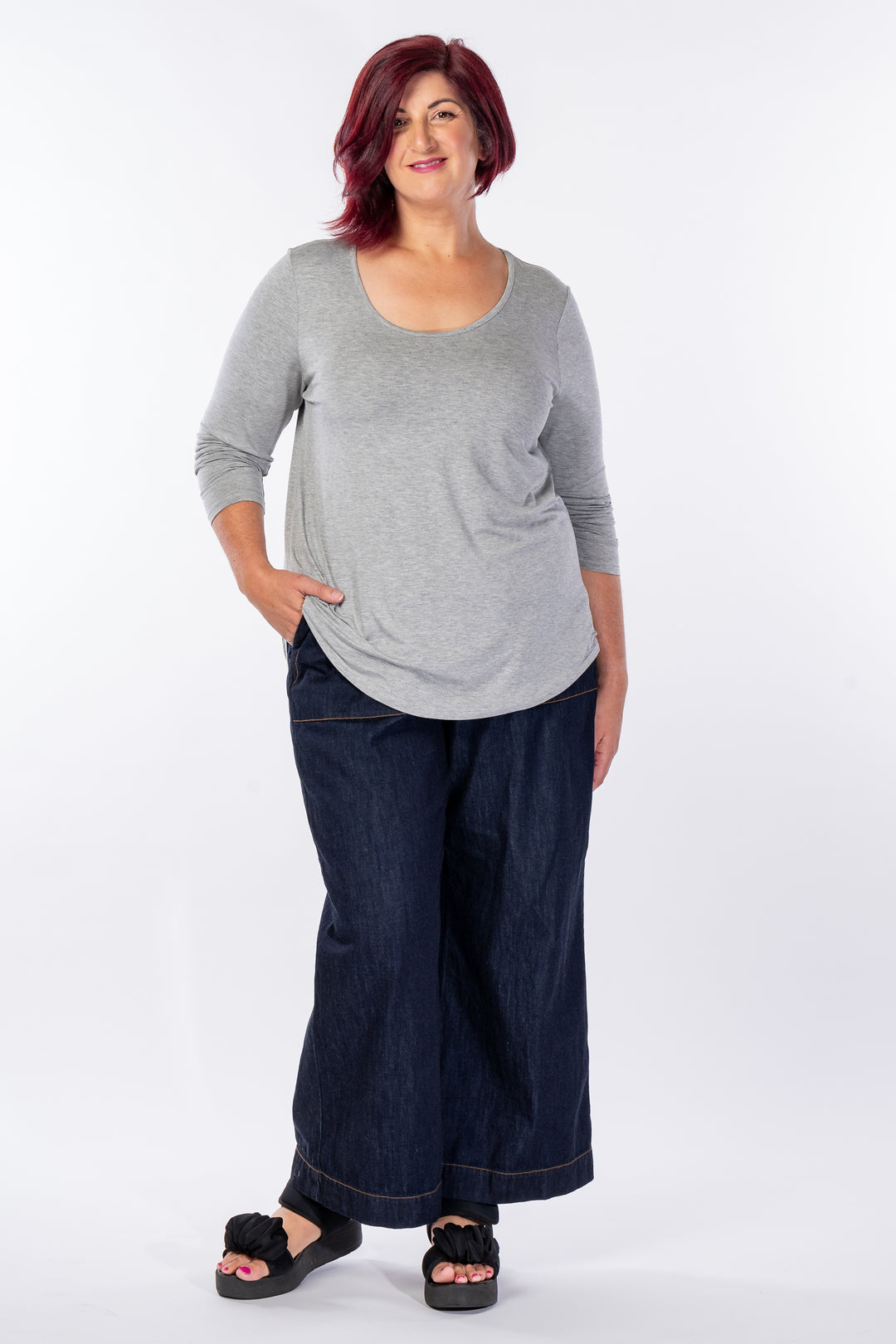 The One I Love Long Sleeve Tee - Grey Marle - LAST ONES - Size XSmall (12/14)