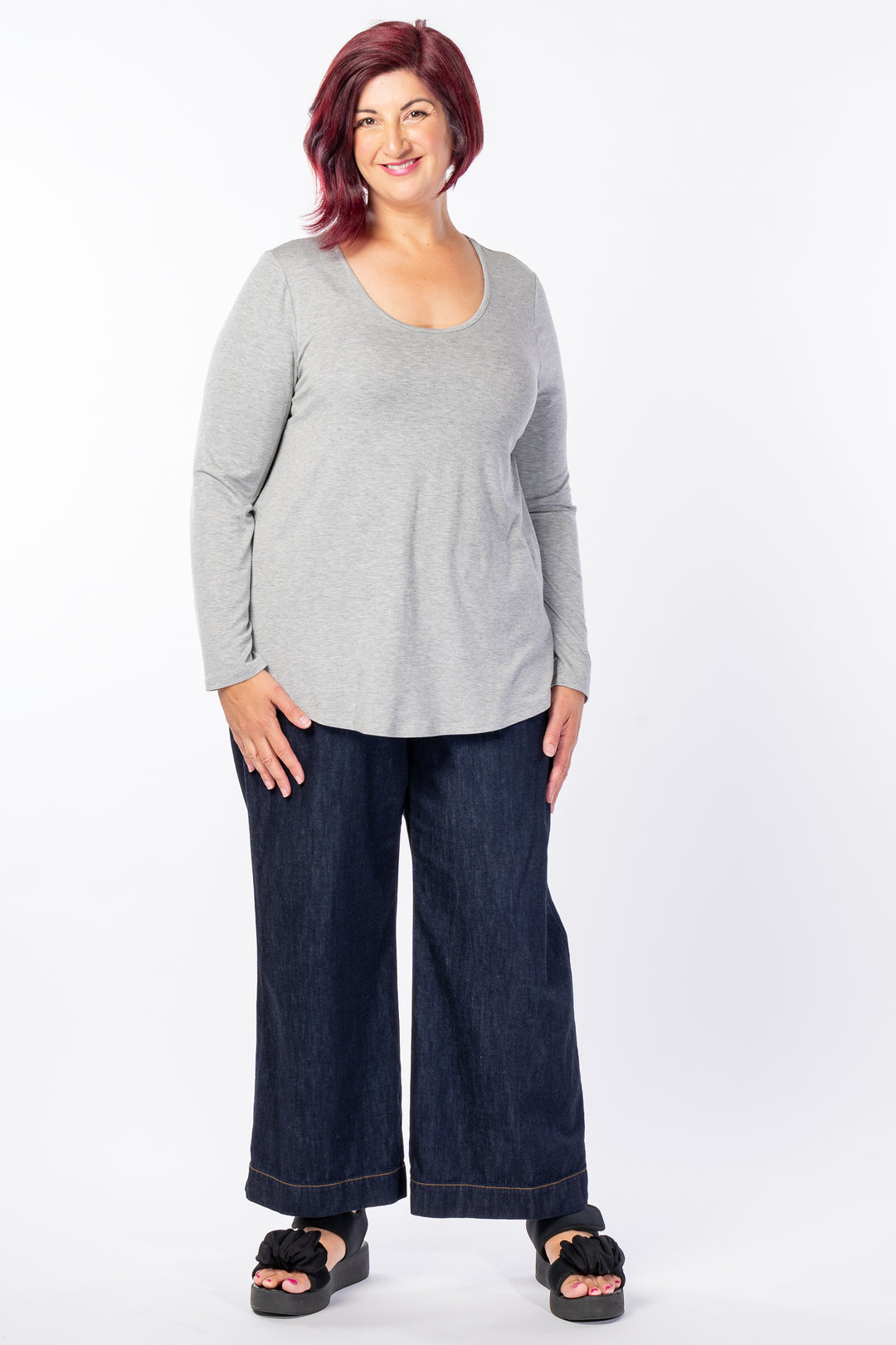 The One I Love Long Sleeve Tee - Grey Marle - LAST ONES - Size XSmall (12/14)