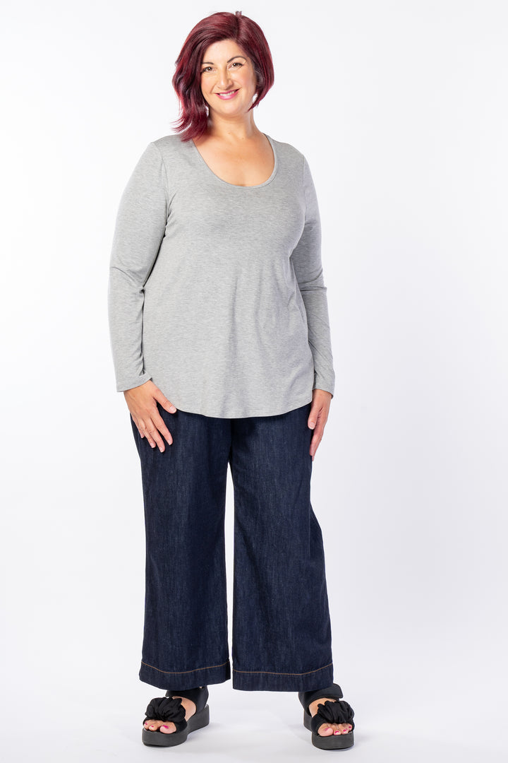 The One I Love Long Sleeve Tee - Grey Marle - LAST ONES - Size XSmall (12/14)