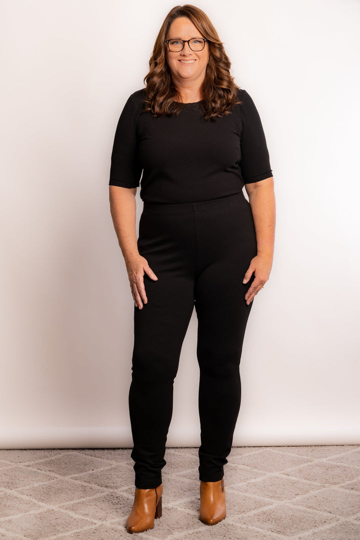 Spring Weight Essential Ponte Legging - Black