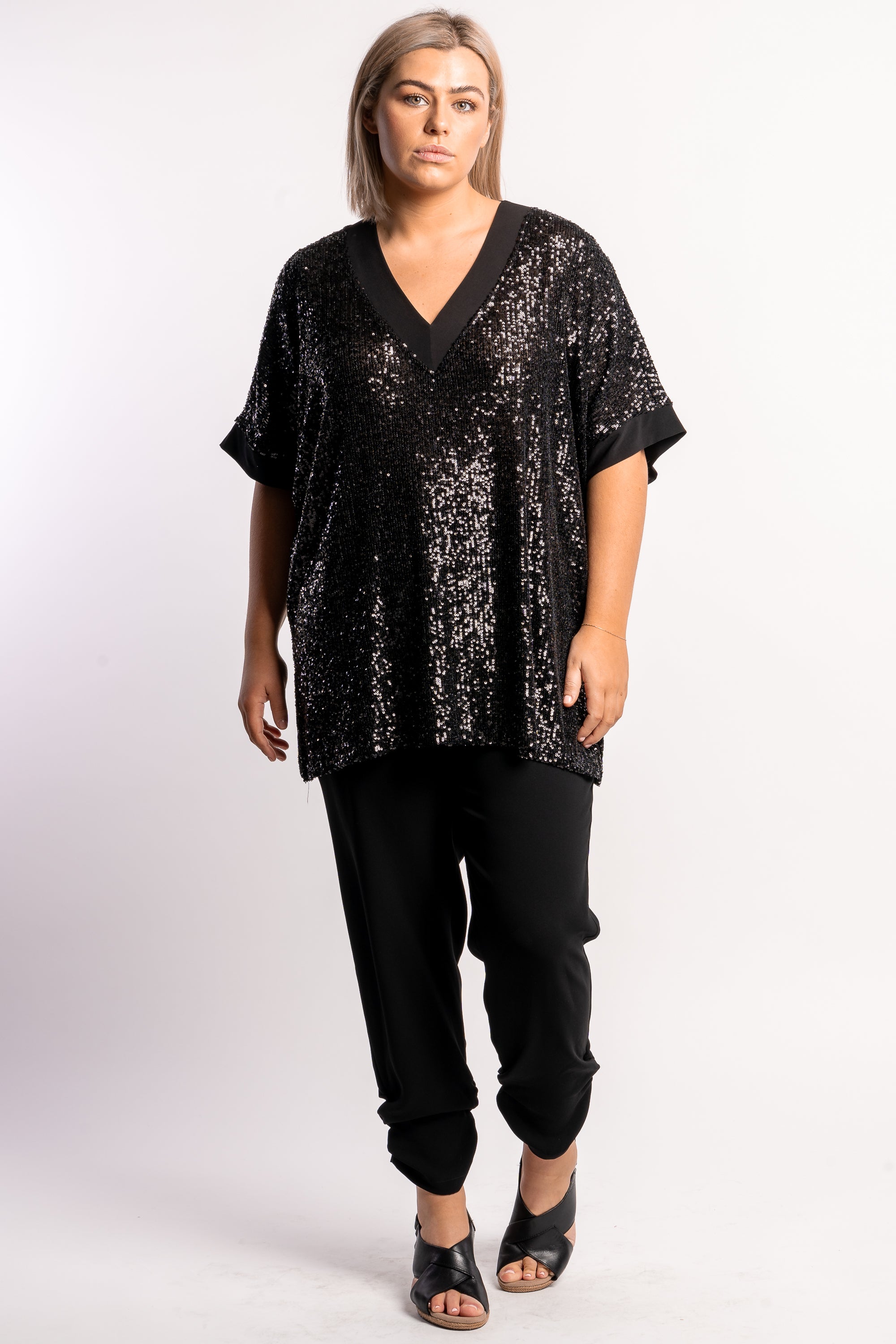 Break Every Rule Sequin Top Black