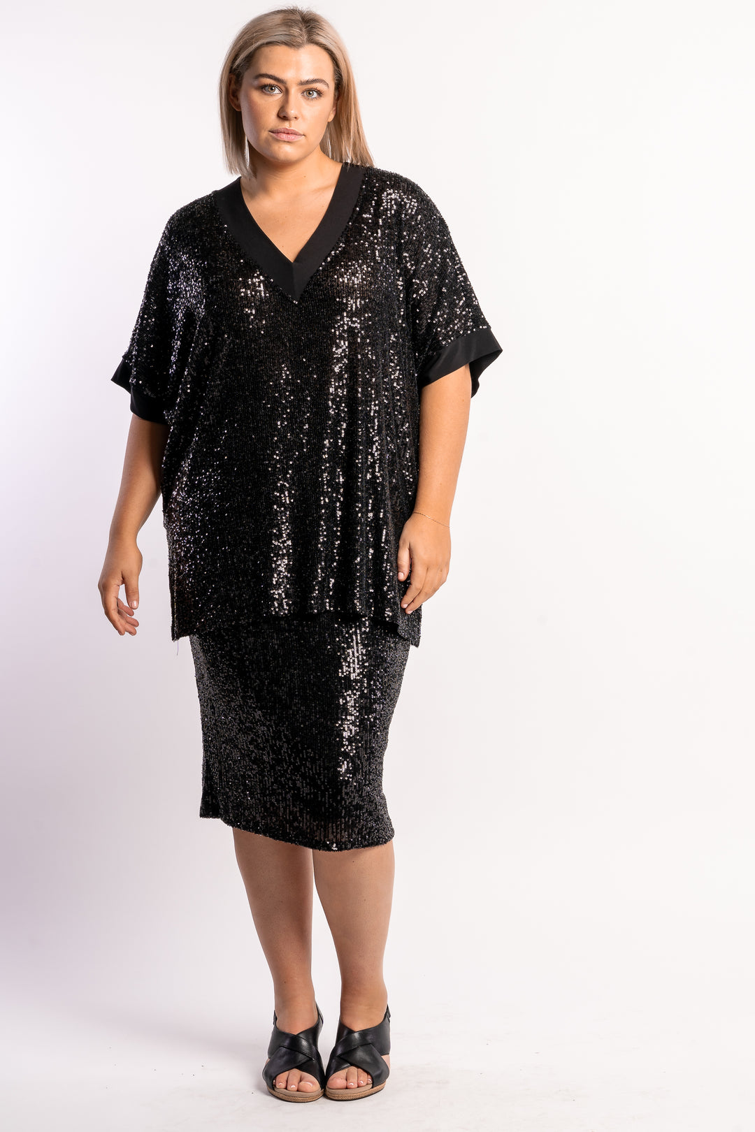 Born To Be Alive Sequin Skirt - Black