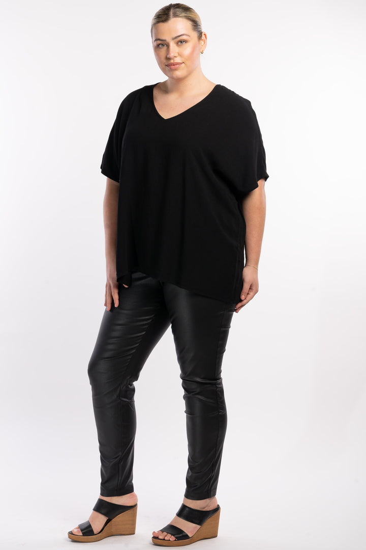 Girl On Fire Oversized Top - Black