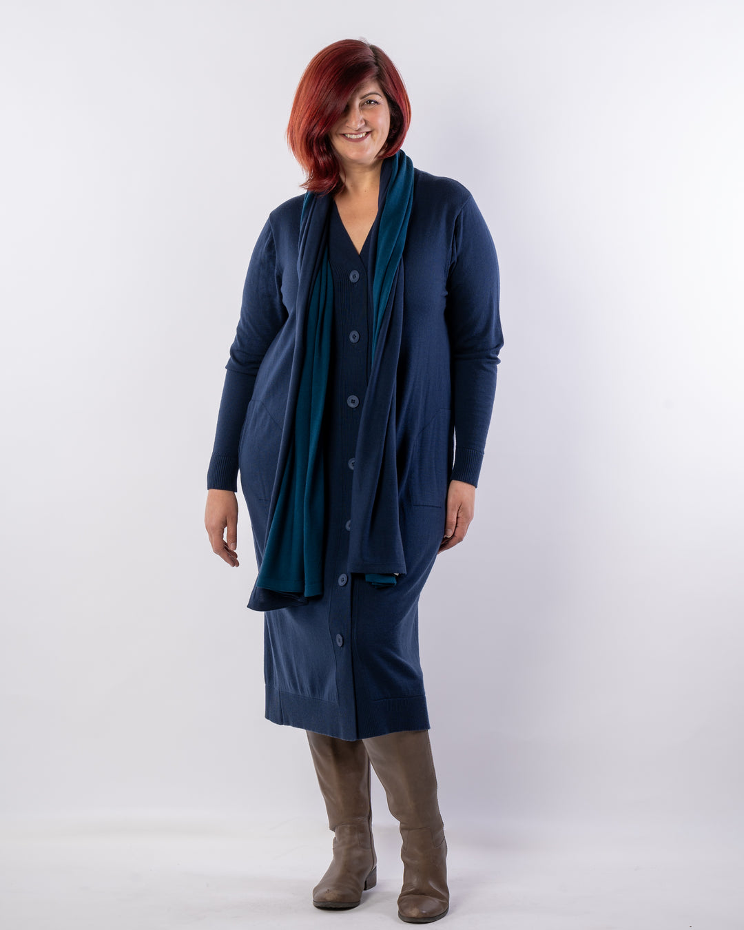 Adore You Merino Cardigan Dress - Indigo