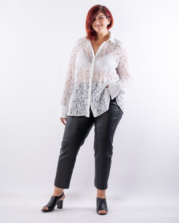 Heart of Glass Lace Shirt - White