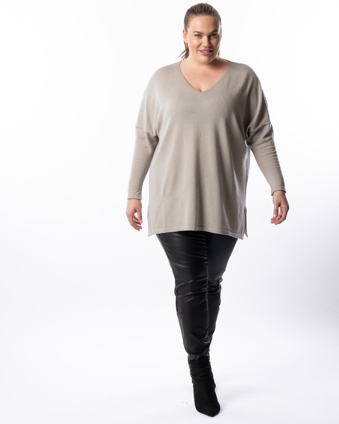 All I Really Want Oversized V-neck Merino Wool Knit - Oatmeal