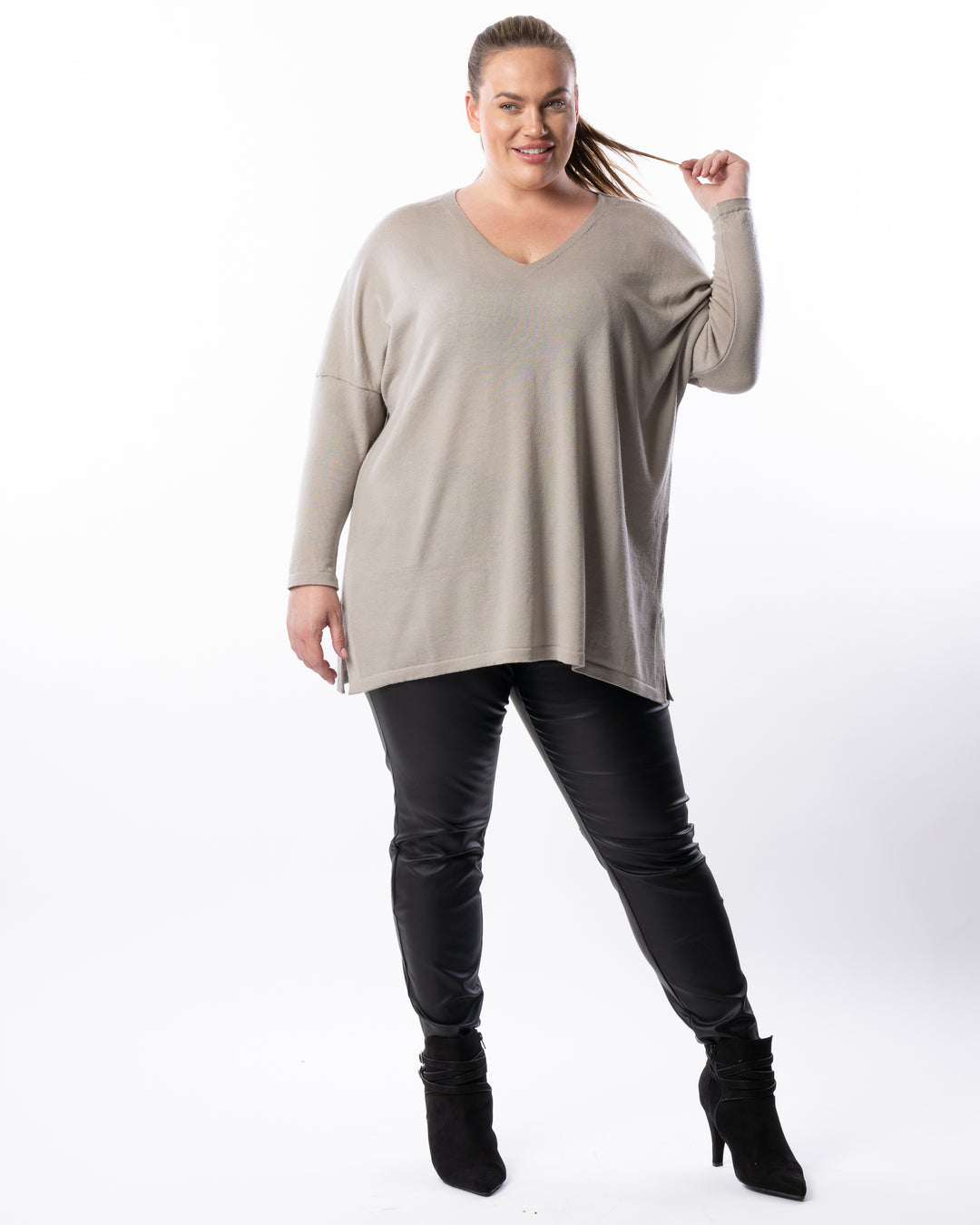 All I Really Want Oversized V-neck Merino Wool Knit - Oatmeal