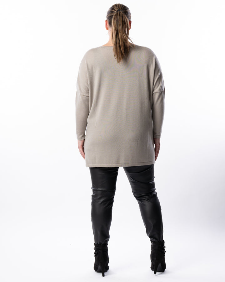 All I Really Want Oversized V-neck Merino Wool Knit - Oatmeal