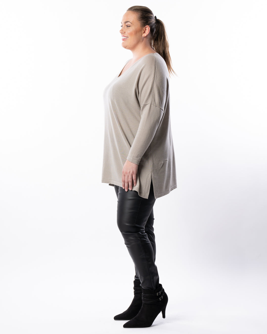 All I Really Want Oversized V-neck Merino Wool Knit - Oatmeal