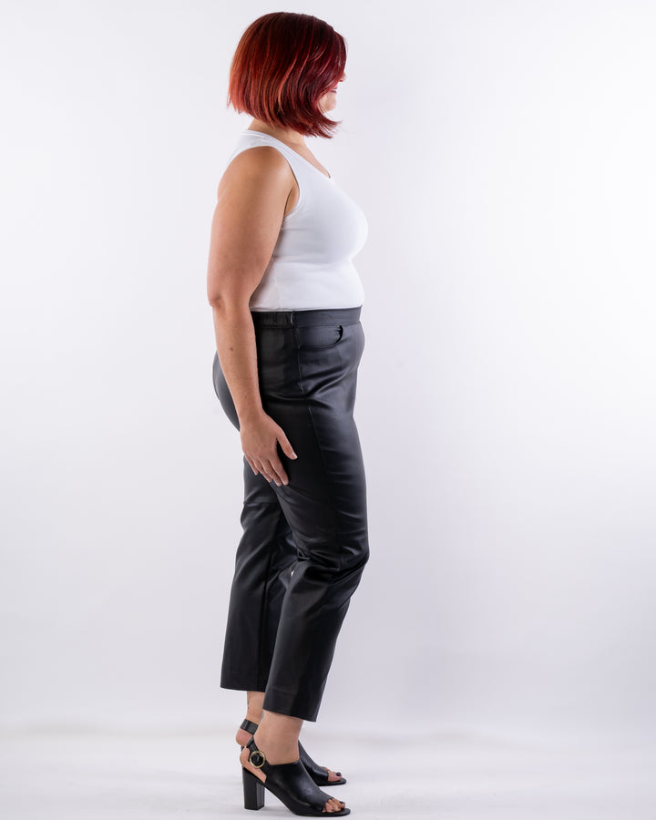 The Wild One Straight Leg Pleather Pant - Black