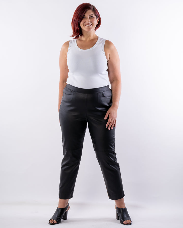 The Wild One Straight Leg Pleather Pant - Black