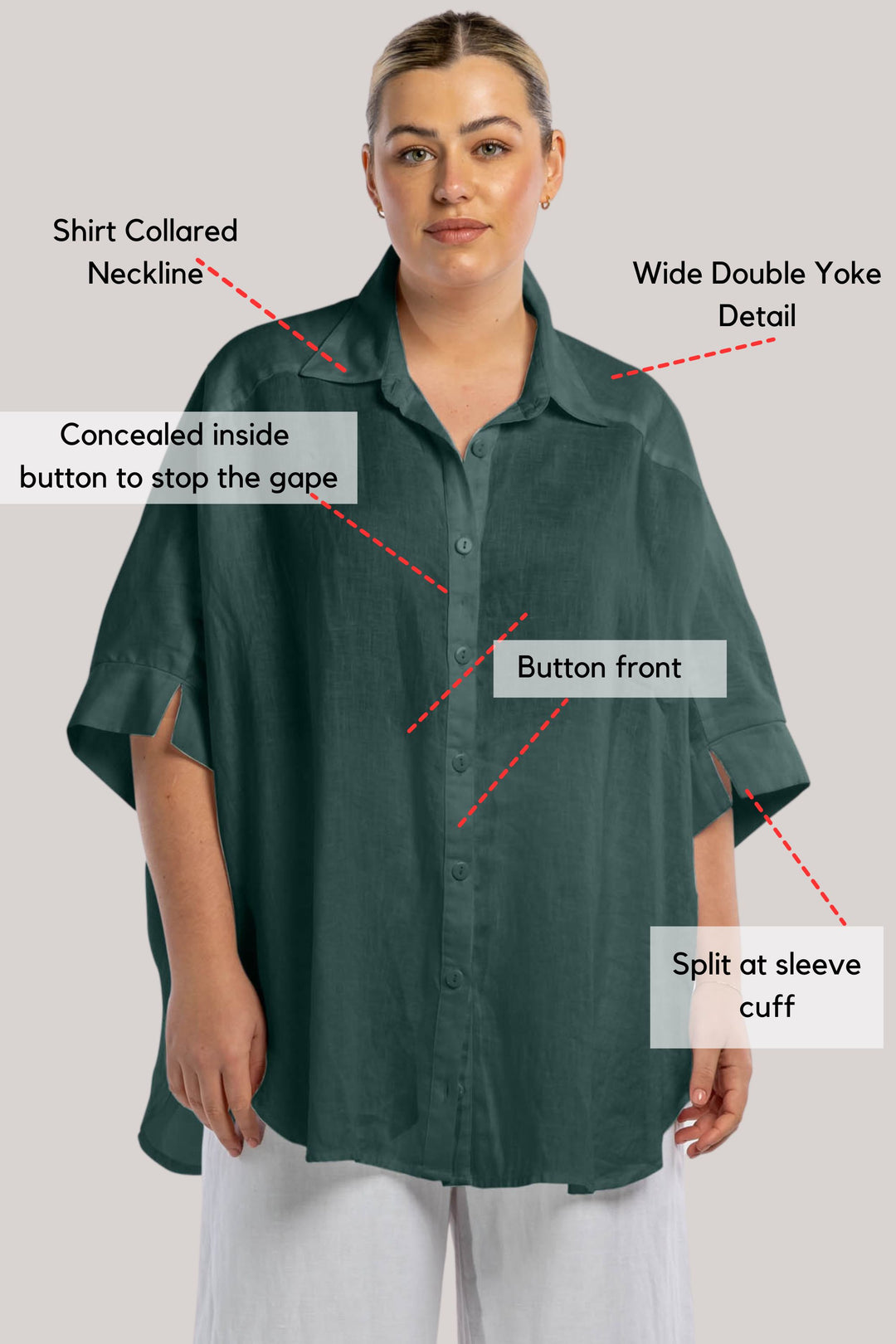 Come Together Oversized Shirt - Teal  - STOCK AVAILABLE - SIZE XS (12/14), S (14/16)