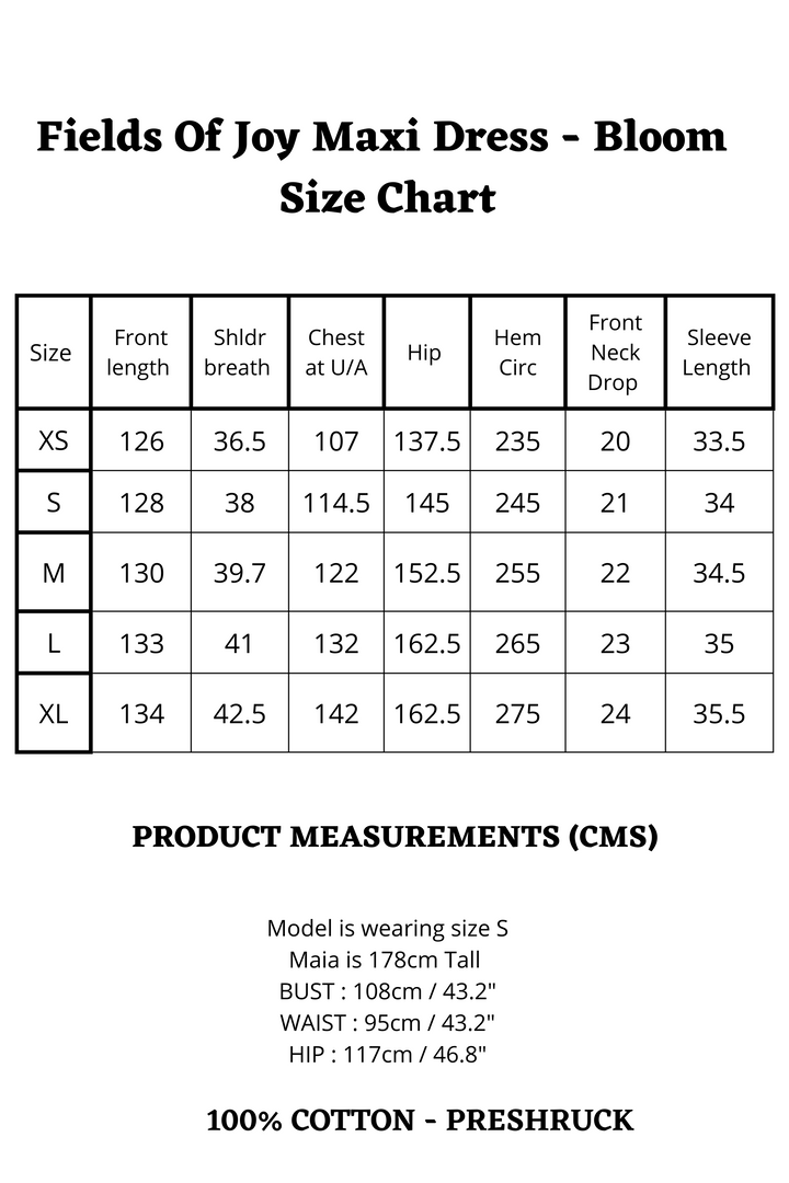 Fields Of Joy Maxi Dress - Bloom - STOCK AVAILABLE - size S(14/16) + XL (24/26)