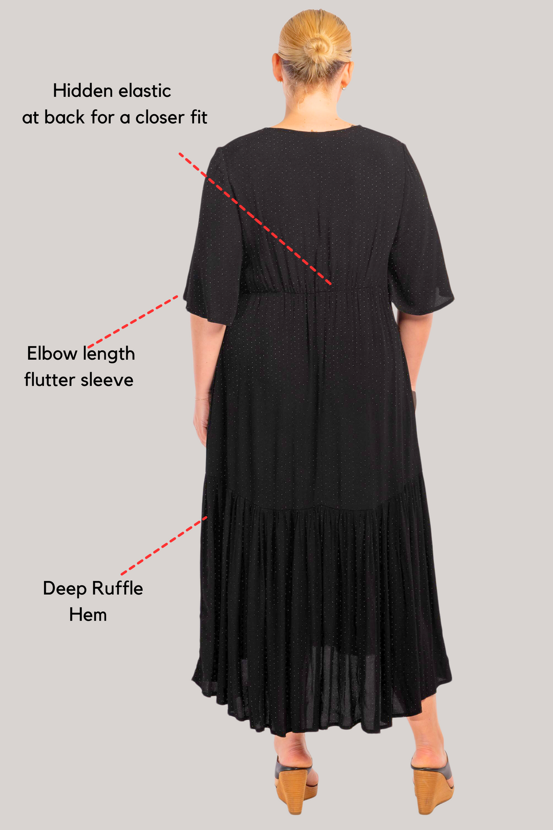 Babooshka Maxi Dress - Black Dobby