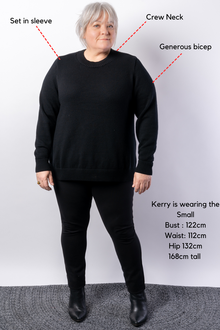 Wintertime Love Merino Knit - Black -STOCK AVAILABLE - S (14/16)