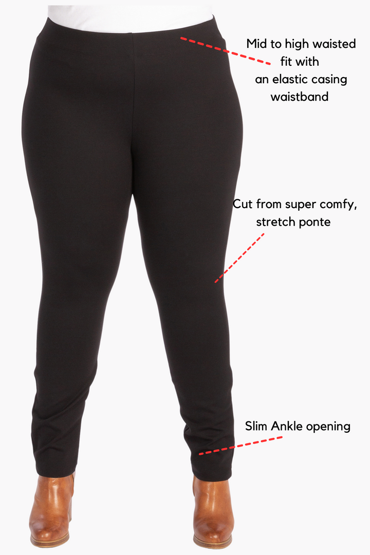 Spring Weight Essential Ponte Legging - Black