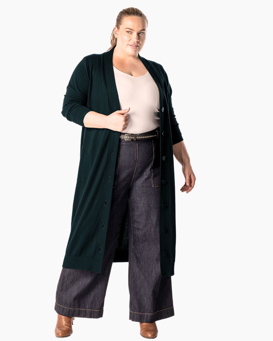 Adore You Merino Cardigan Dress - Hunter Green