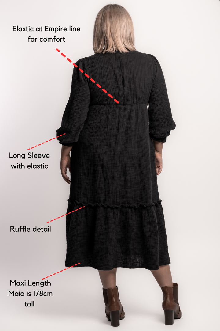 Sisters Of The Moon Maxi - Black - STOCK AVAILABLE - SIZE S (14/16) & L (22/24)
