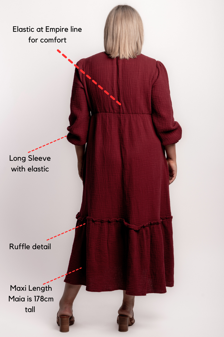 Sisters Of The Moon Maxi Dress - Merlot