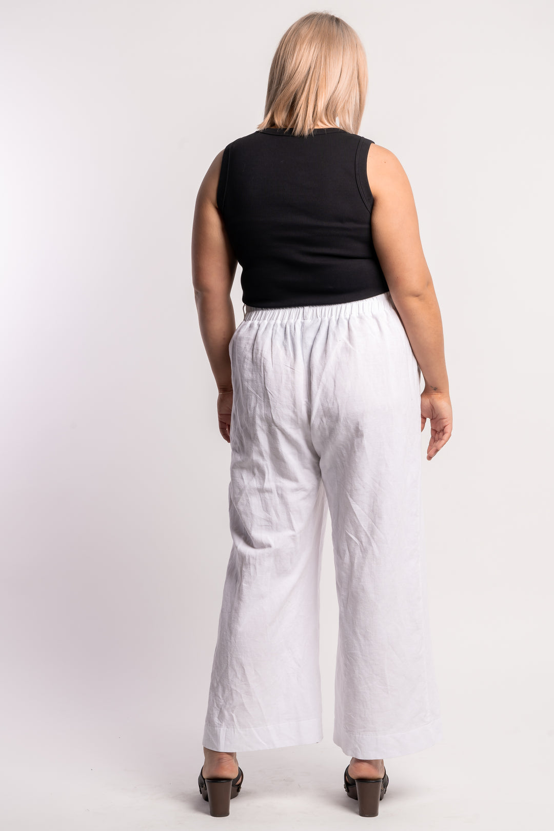 Here Comes The Sun Wide Leg Linen Pant - White