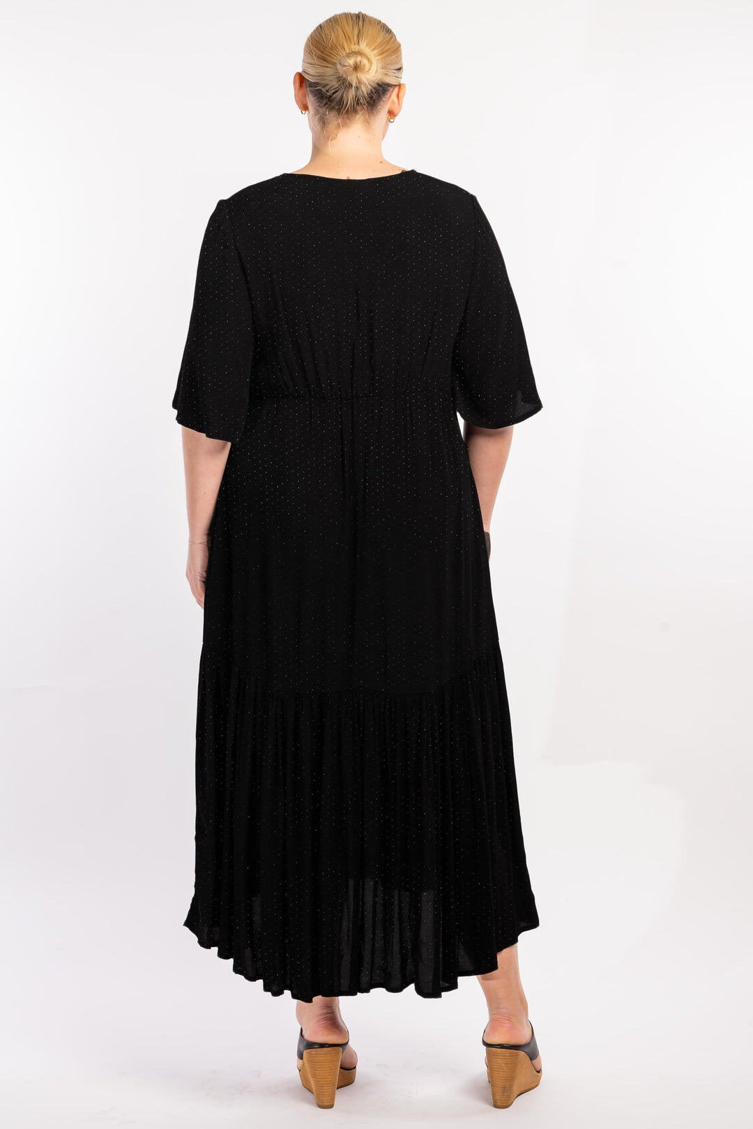 Babooshka Maxi Dress - Black Dobby