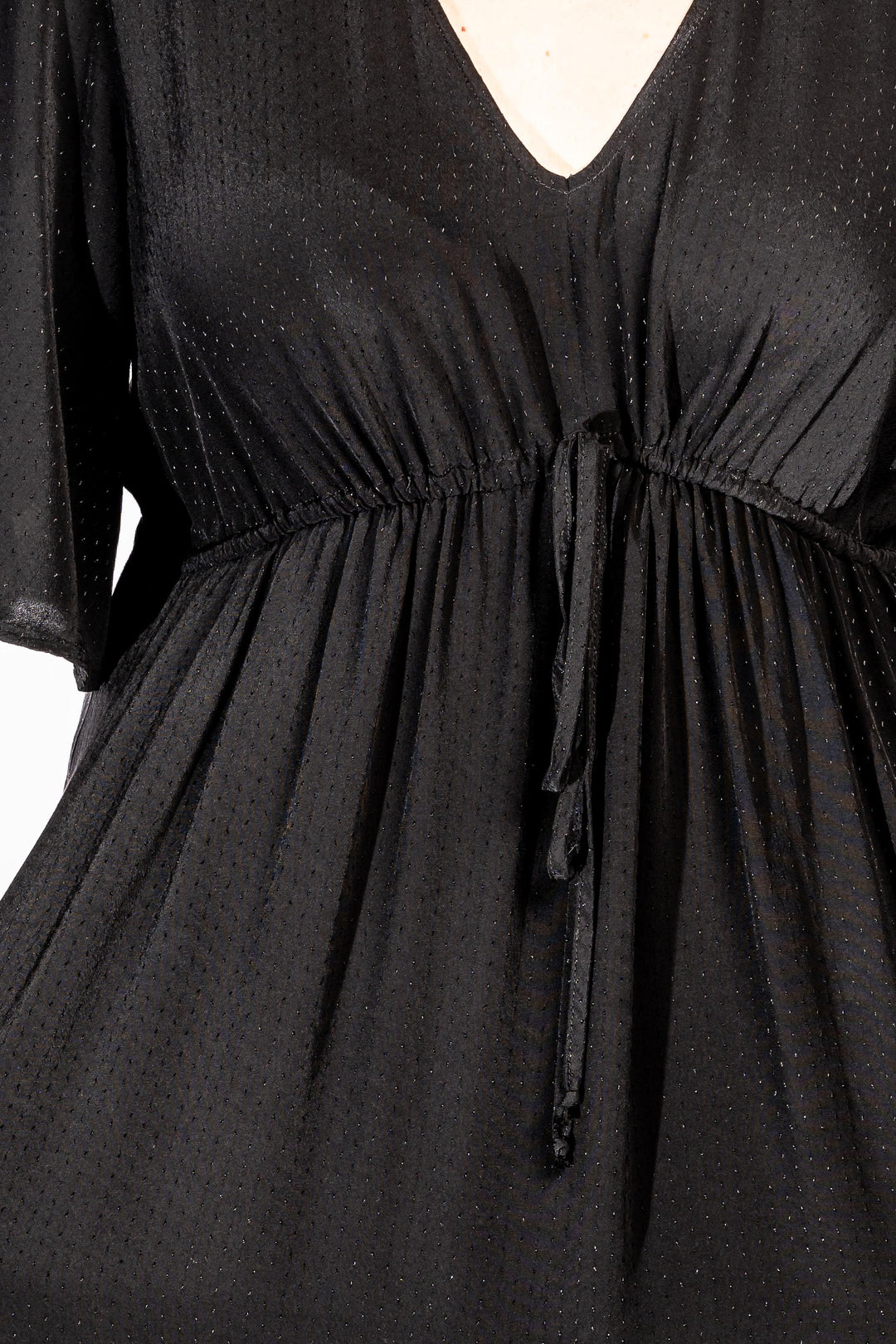 Fields Of Joy Maxi Dress - Black Dobby - ONLY ONE S (14-16)