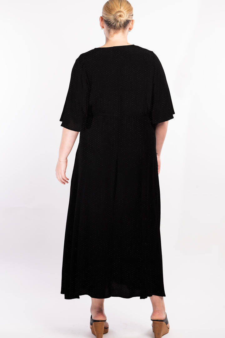 Fields Of Joy Maxi Dress - Black Dobby