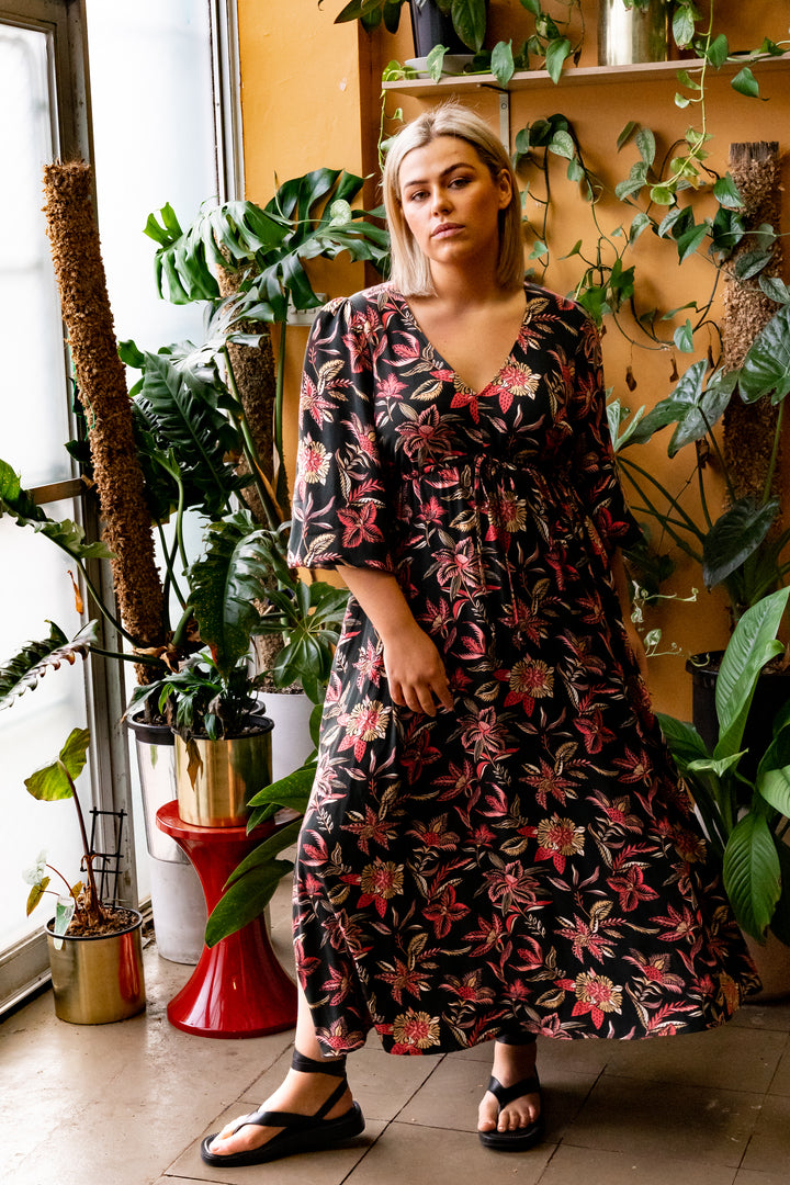 Heaven Is Here Maxi  -  Deep Green Wildflower