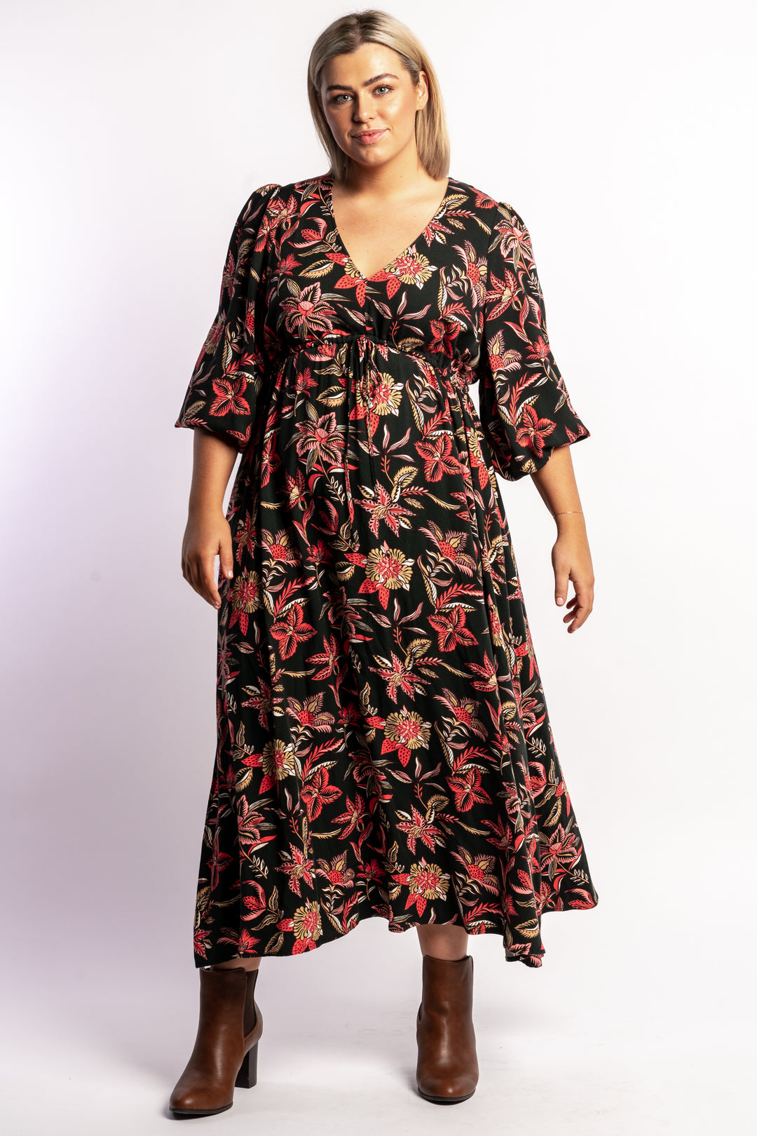 Heaven Is Here Maxi  -  Deep Green Wildflower - LAST 2 - SIZE XS (12/14) and S (14/16)