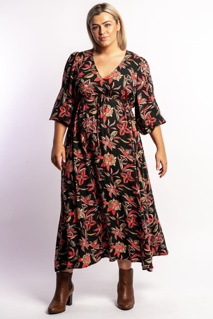 Heaven Is Here Maxi  -  Deep Green Wildflower