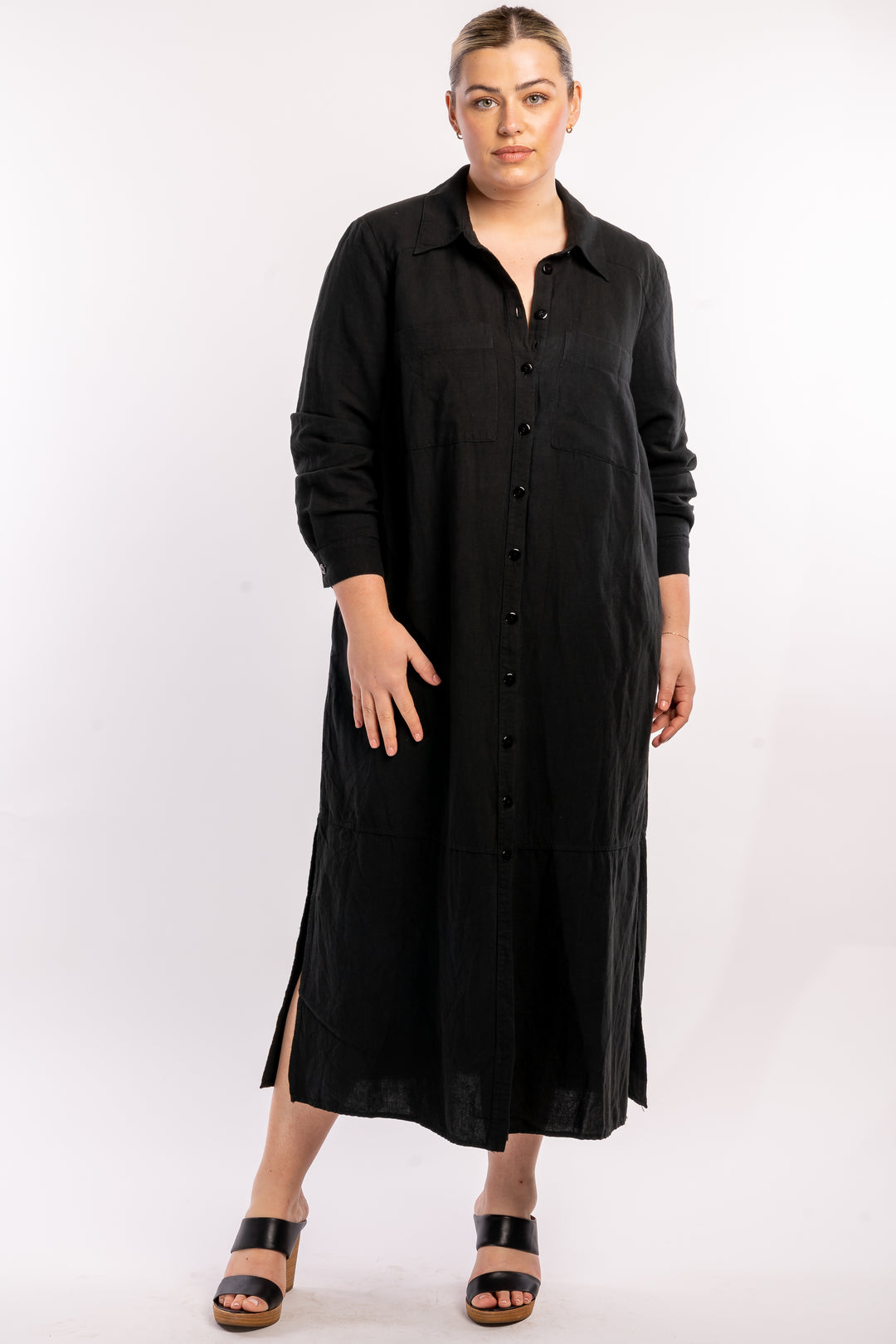 Sweet Dreams Linen Maxi Dress - Black