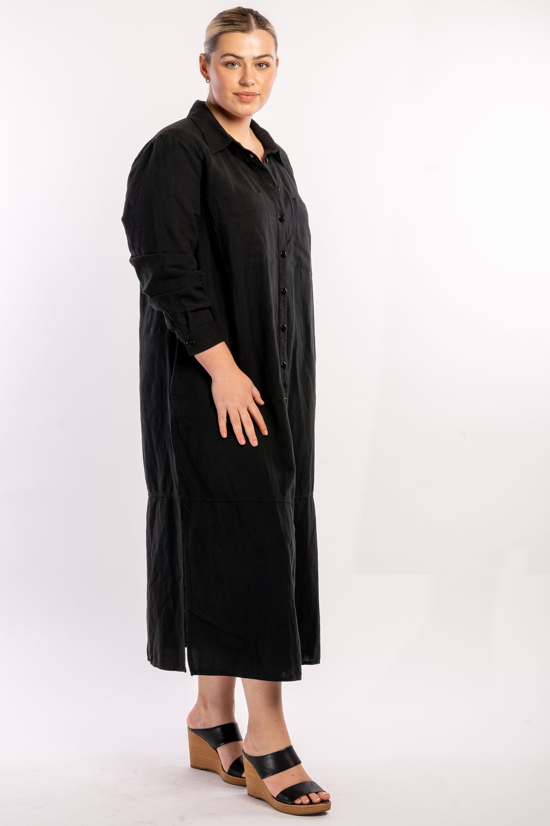 Sweet Dreams Linen Maxi Dress - Black