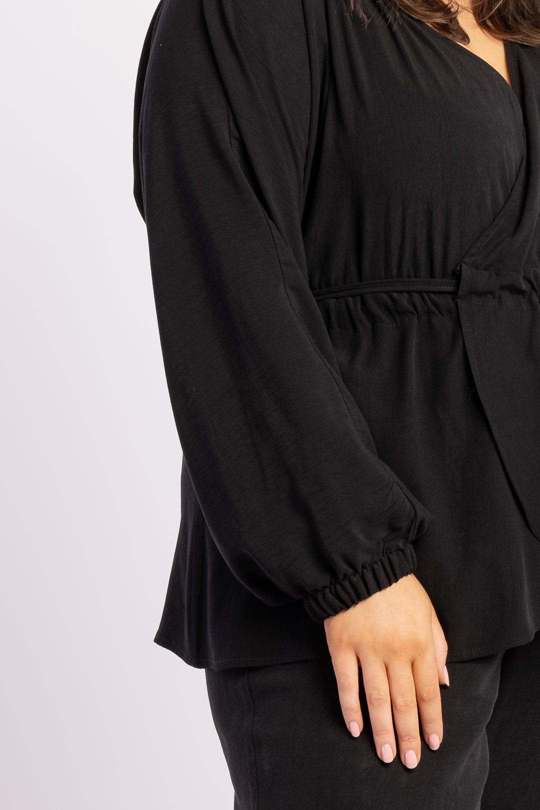 Piece of My Heart Wrap Top - Black