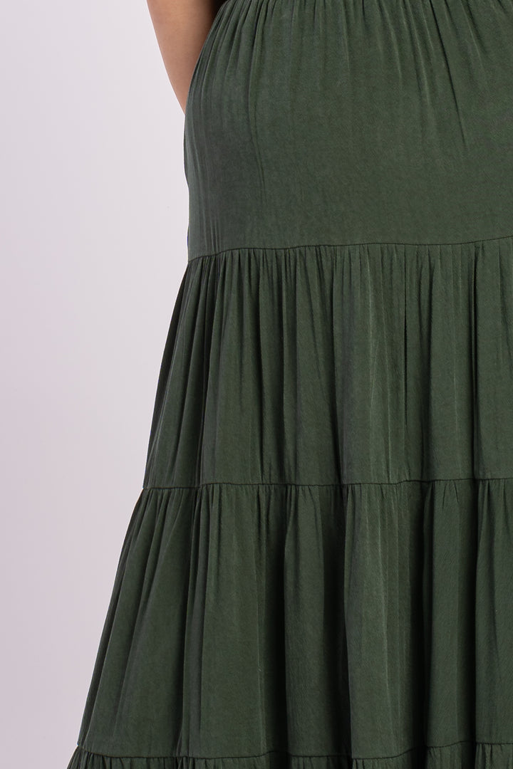 Piece of My Heart Ruffle Skirt - Forest