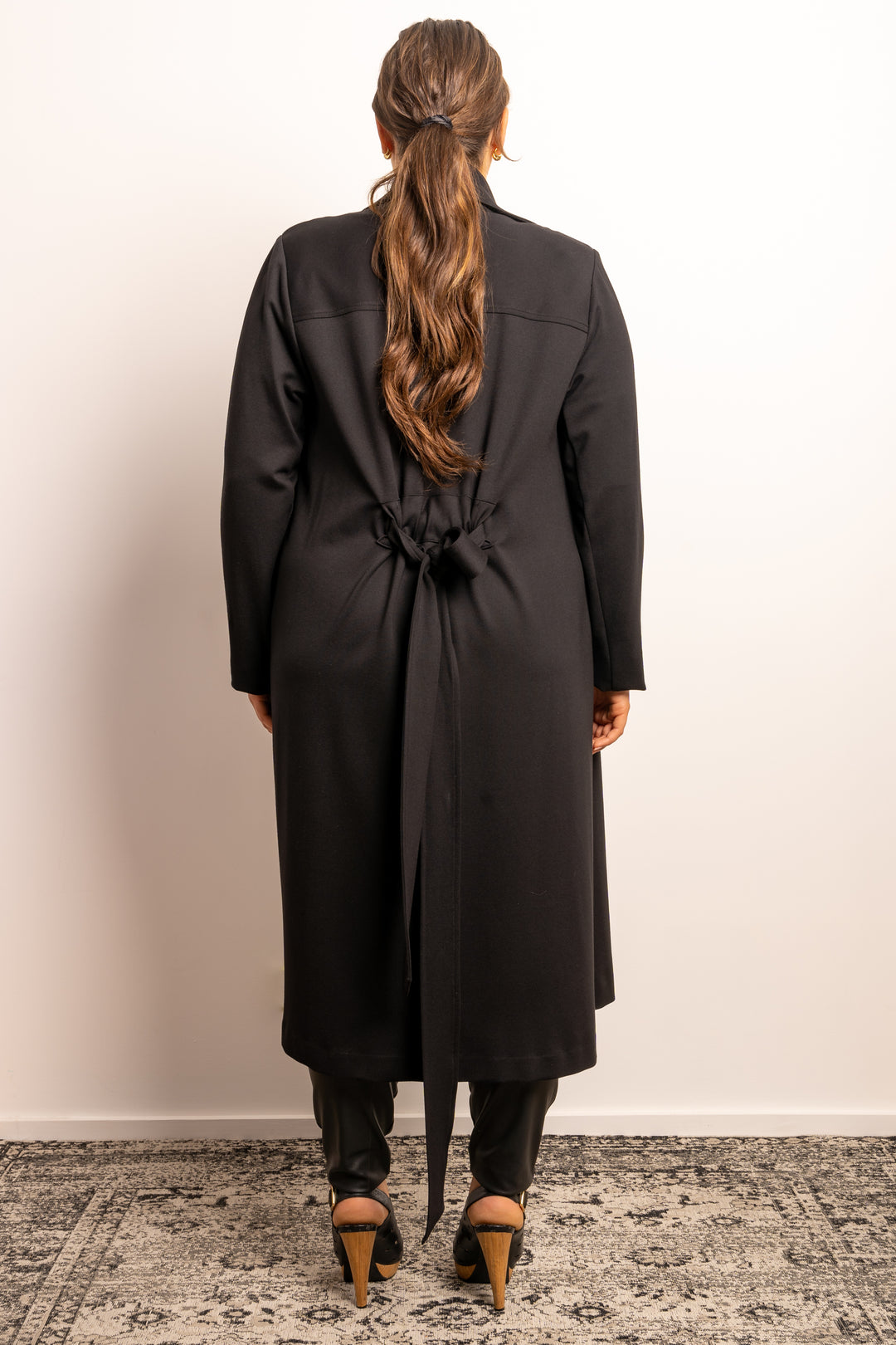 Rebel Rebel Ponte Trench Coat - Black
