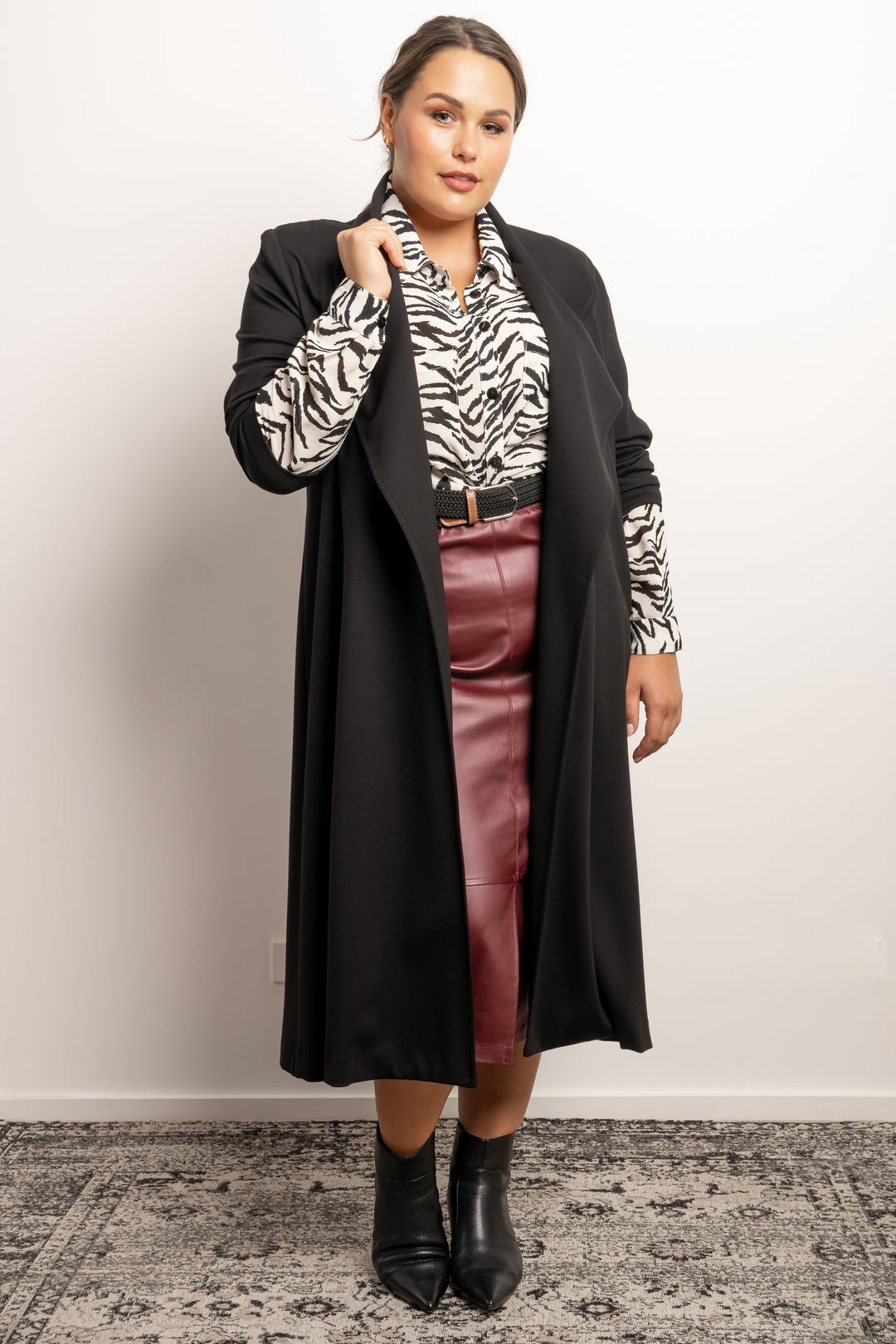 Rebel Rebel Ponte Trench Coat - Black