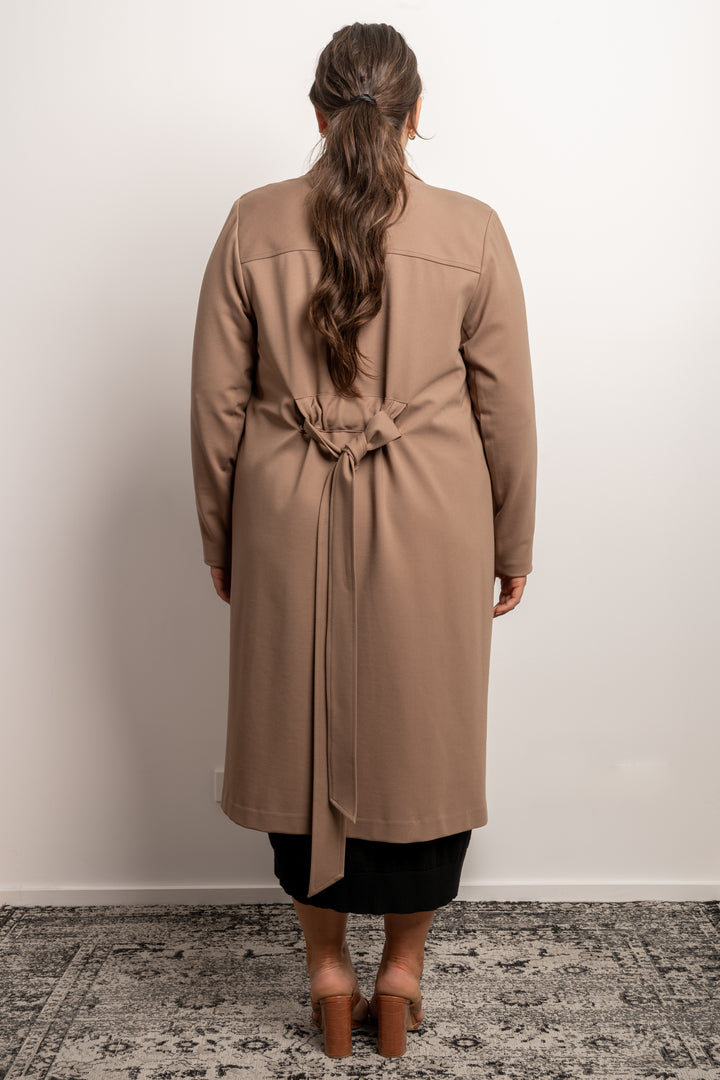 Rebel Rebel Ponte Trench Coat - Camel