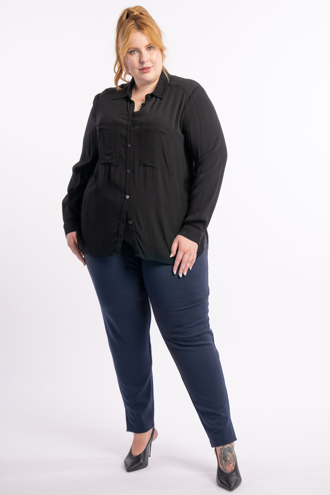 Exactly How I Feel Ponte Pants - Navy - SIZES AVAILABLE 18/20/24