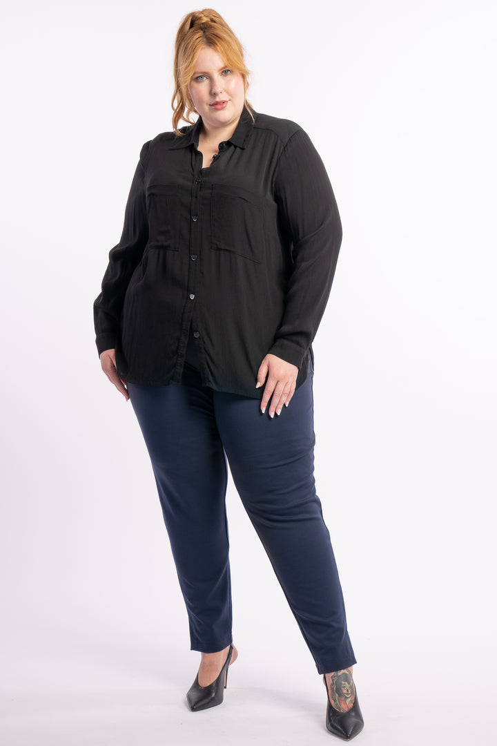 Exactly How I Feel Ponte Pants - Navy - SIZES AVAILABLE 18/20/24