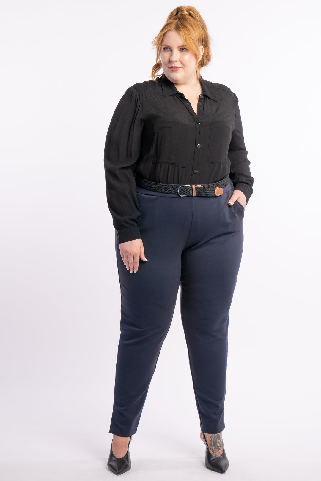 Exactly How I Feel Ponte Pants - Navy - SIZES AVAILABLE 18/20/24