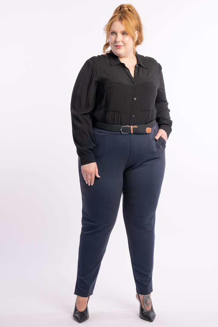 Exactly How I Feel Ponte Pants - Navy - SIZES AVAILABLE 18/20/24